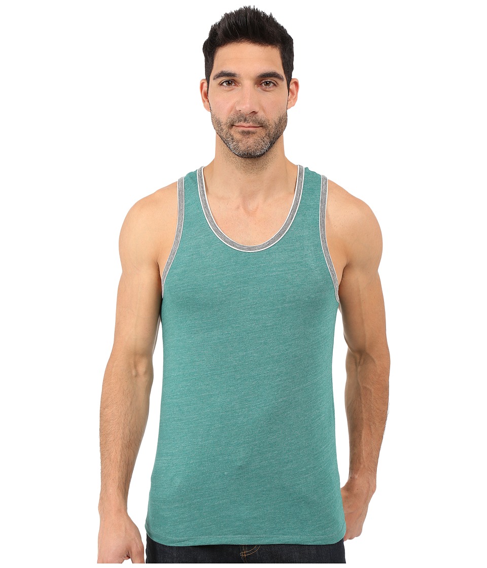 Alternative Double Ringer Tank (Eco True Aqua Teal/Eco Grey) Men
