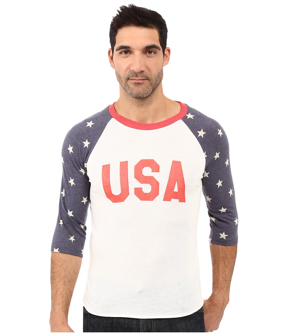 Alternative Printed Baseball Tee (USA Print Stars) Men