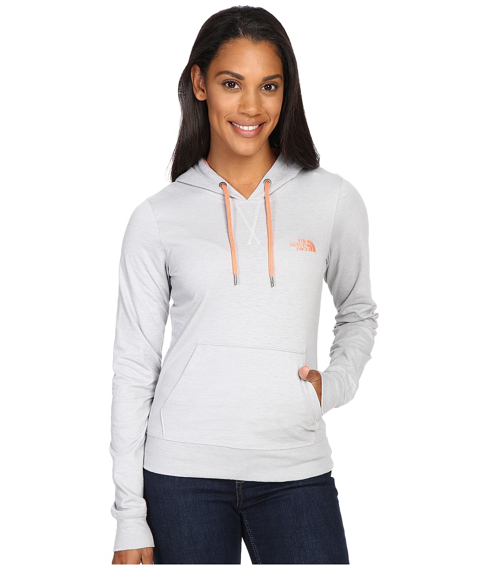The North Face Lite Weight Pullover Hoodie (TNF Light Grey Heather/Feather Orange) Women