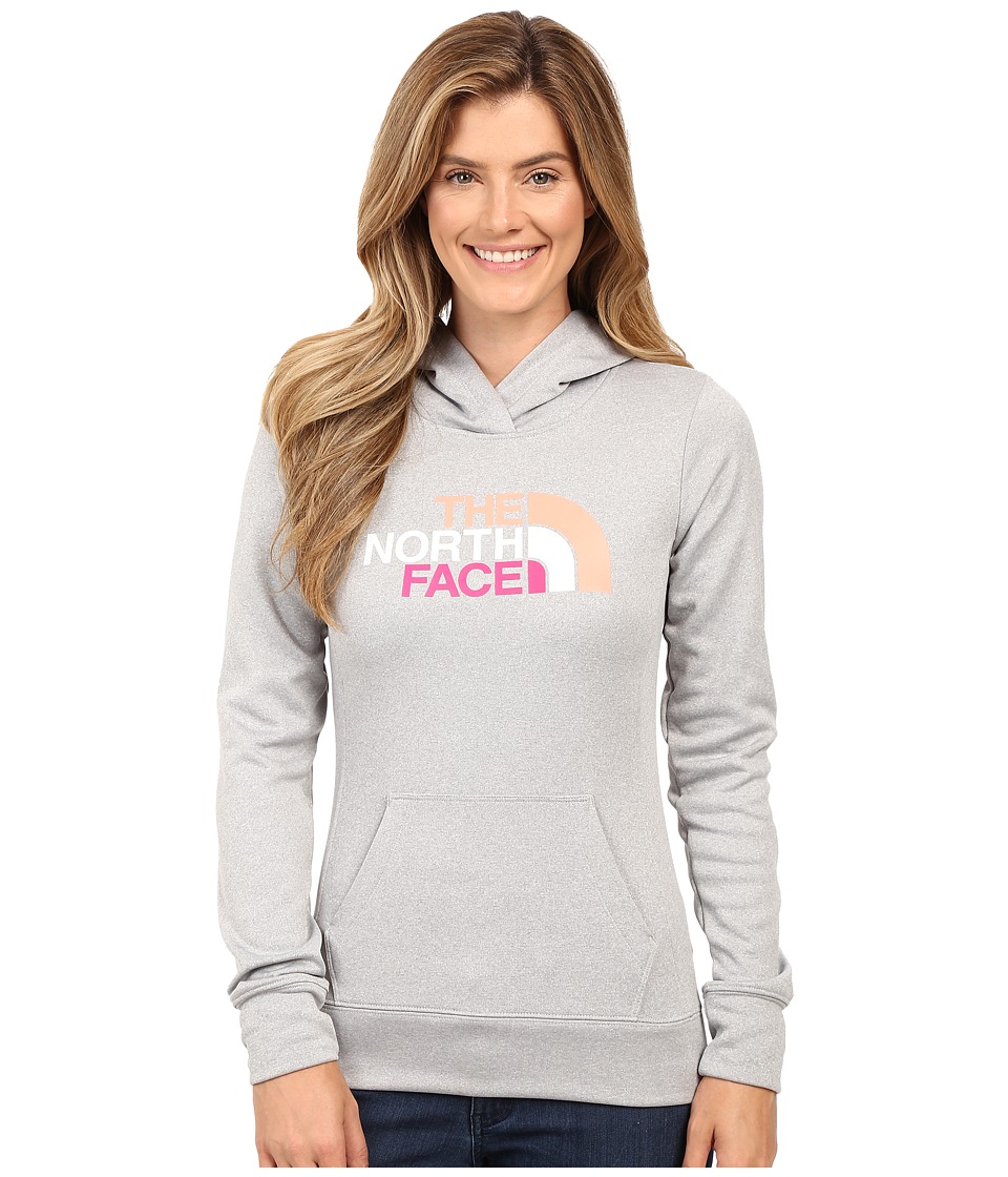 The North Face Fave Pullover Hoodie (TNF Light Grey Heather/Feather Orange Multi) Women