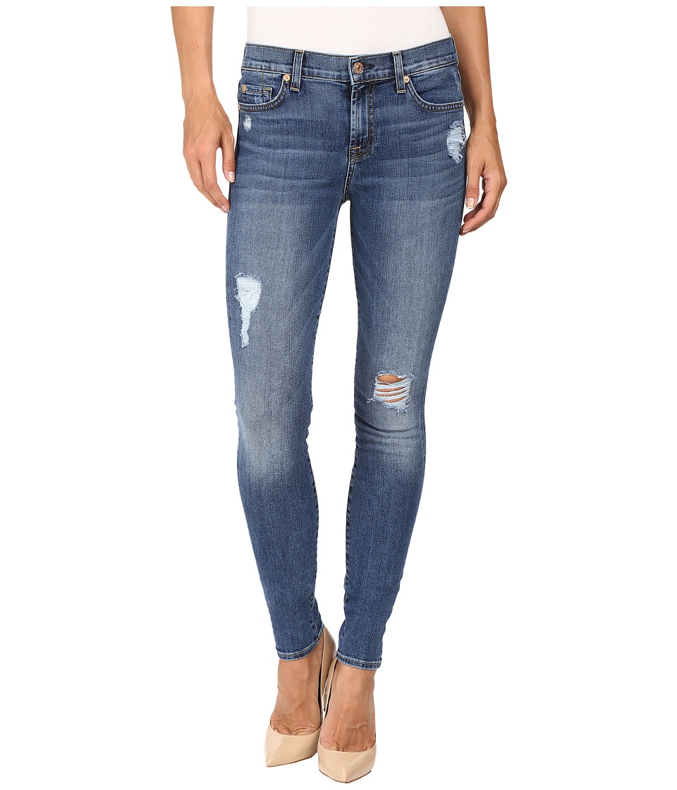 7 For All Mankind The Skinny w/ Contrast Squiggle Destroy in Hyde Park (Hyde Park) Women