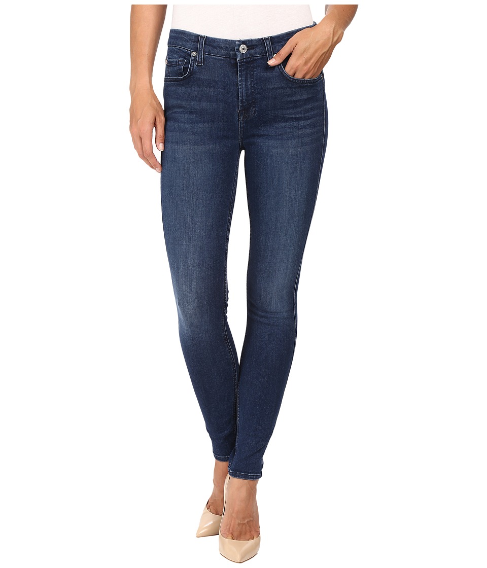 7 For All Mankind The Ankle Skinny w/ Tonal Squiggle in Slim Illusion Luxe Luminous (Slim Illusion Luxe Luminous) Women
