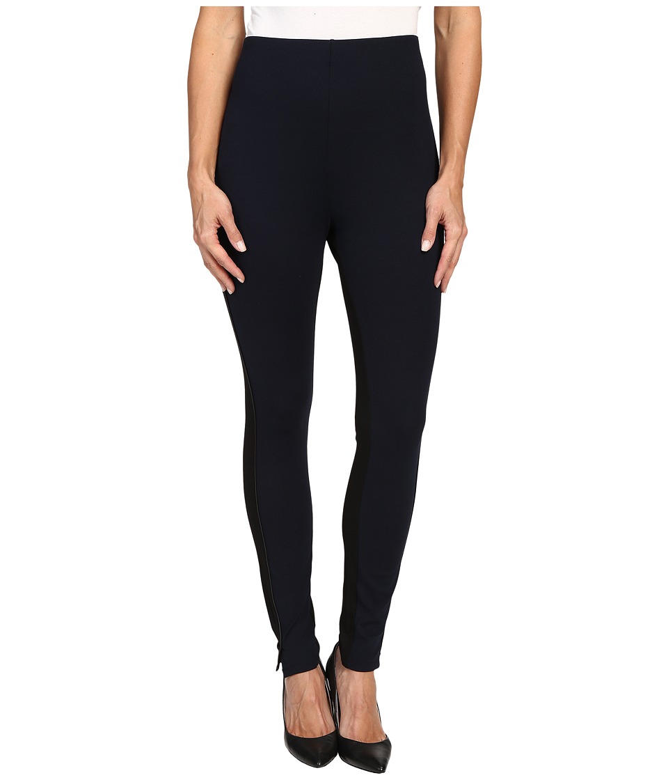 HUE High Waist Piped Illusion Ponte Leggings (Black) Women