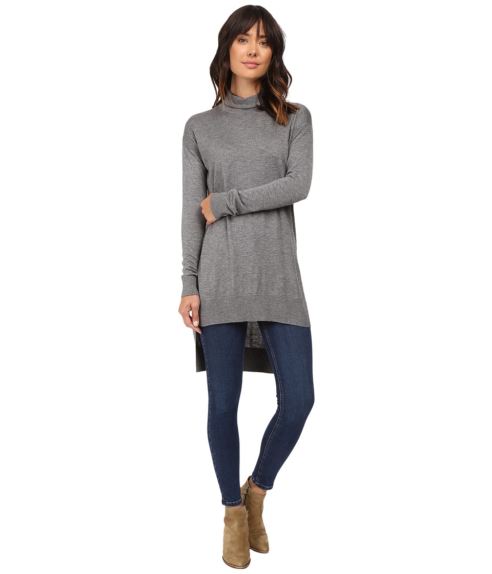 Splendid Cashmere Blend Turtleneck Tunic (Heather Cinder) Women