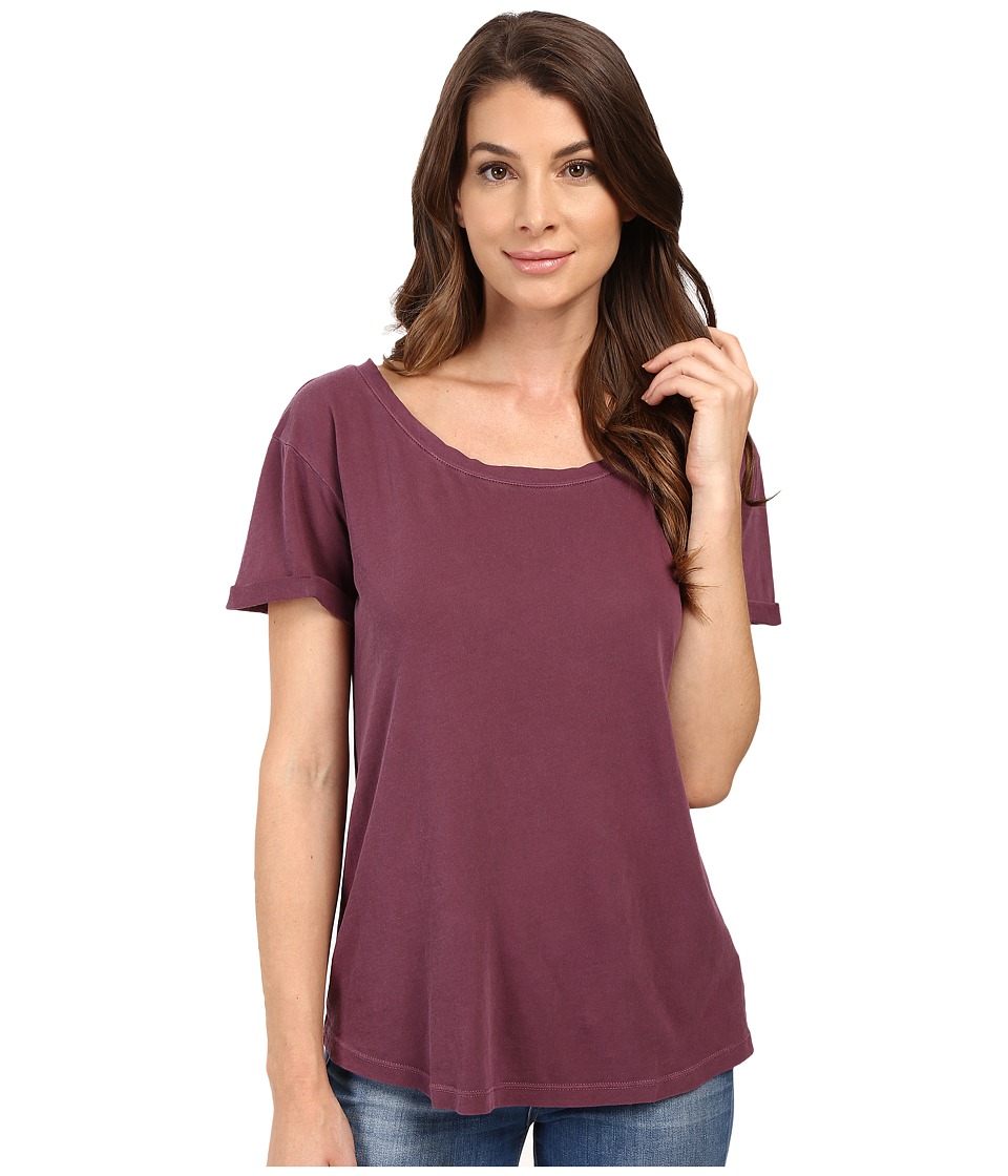 Splendid Vintage Whisper Cuffed Tee (Grape) Women