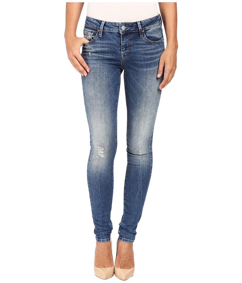 Mavi Jeans Adriana Mid-Rise Super Skinny in Mid Destructed Vintage (Mid Destructed Vintage) Women