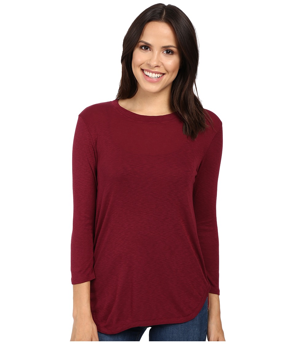 Michael Stars Slub 3/4 Sleeve Crew Neck (Pinot) Women