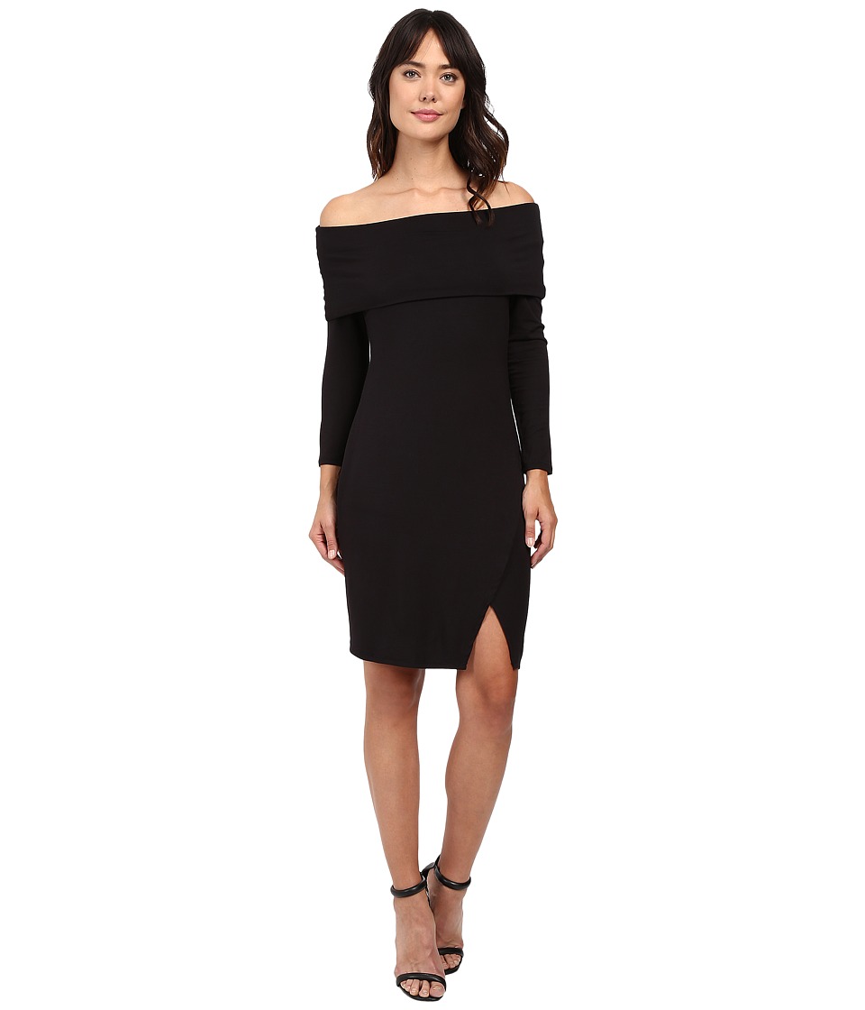 Michael Stars Off the Shoulder Cross Front Dress (Black) Women