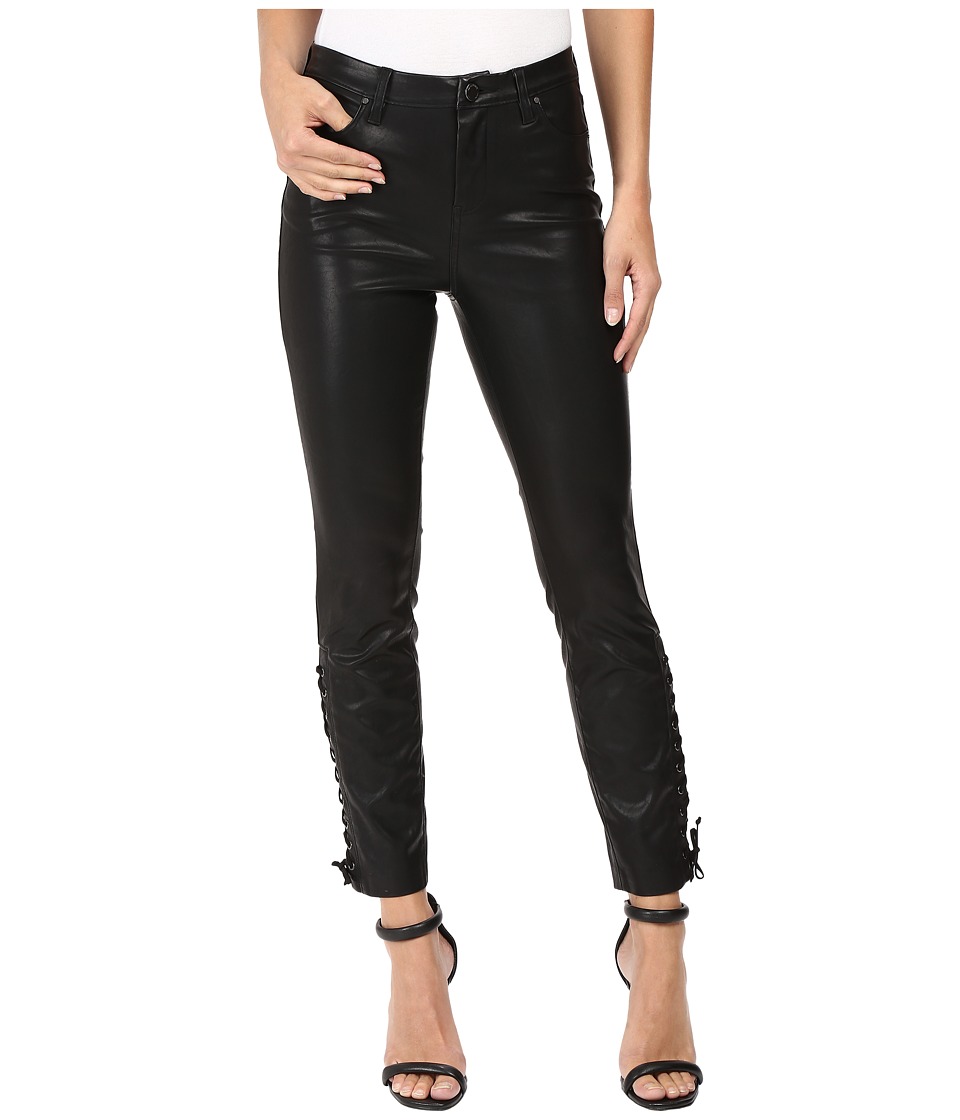 Blank NYC Vegan Leather Lace-Up Skinny in With Friends (Black) Women
