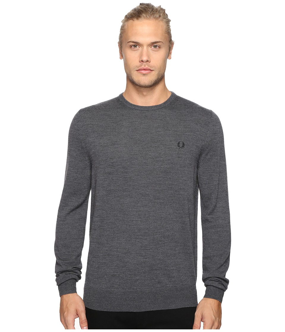 Fred Perry Classic Crew Neck Sweater (Graphite Marl) Men