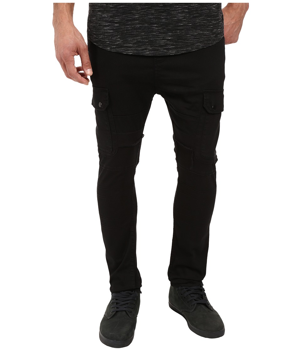 Publish Angus Stretch Twill Drop Stack Fit Cargo Pants (Black) Men