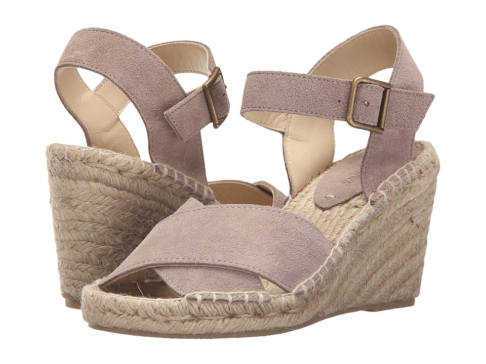 Soludos Crisscross Wedge (Feather Gray Suede) Women