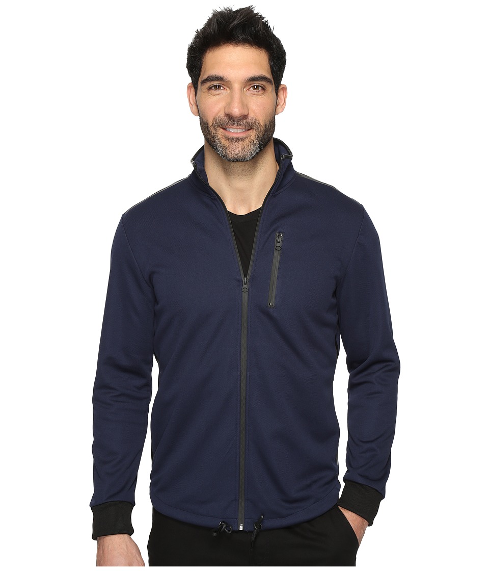Kenneth Cole Sportswear Bonded Zip Mock (Indigo) Men
