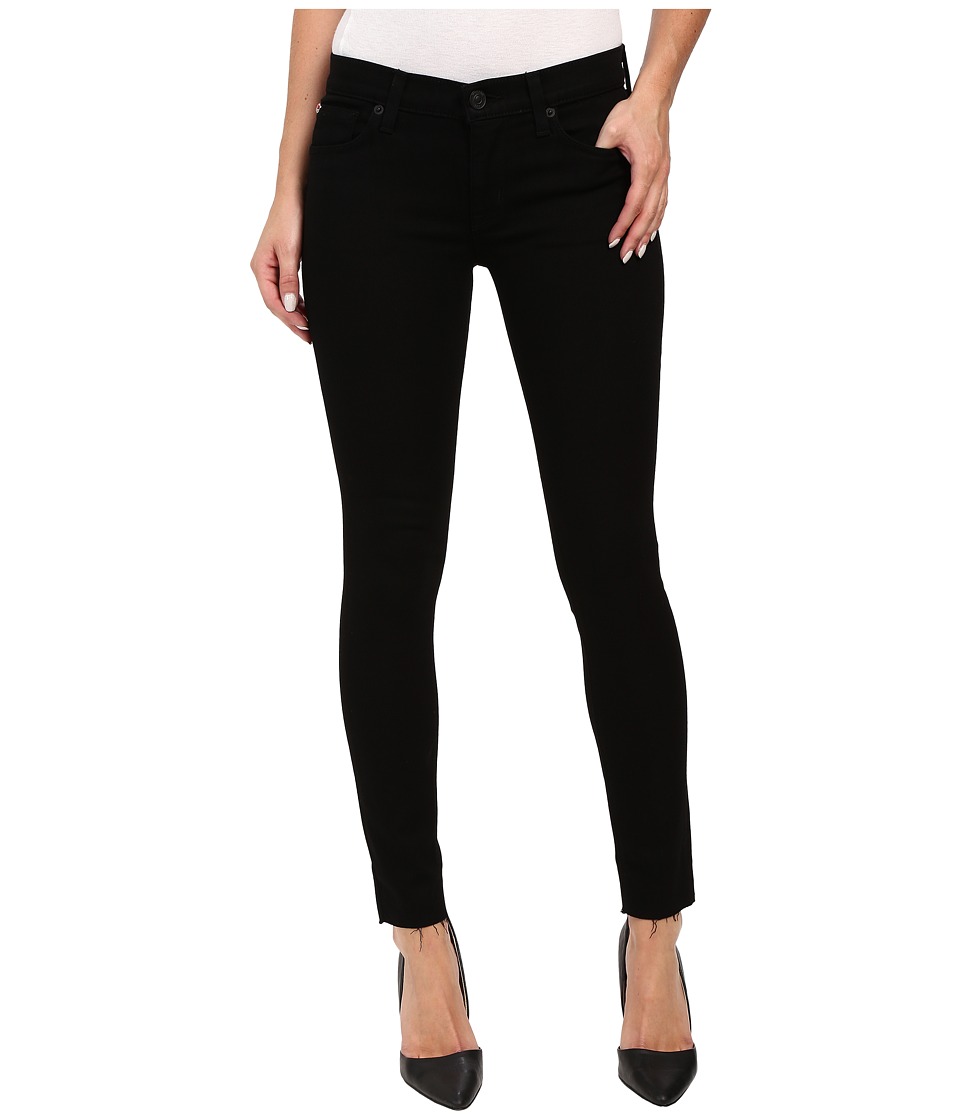 Hudson Krista Super Skinny with Raw Hem in Black in Raven (Raven) Women