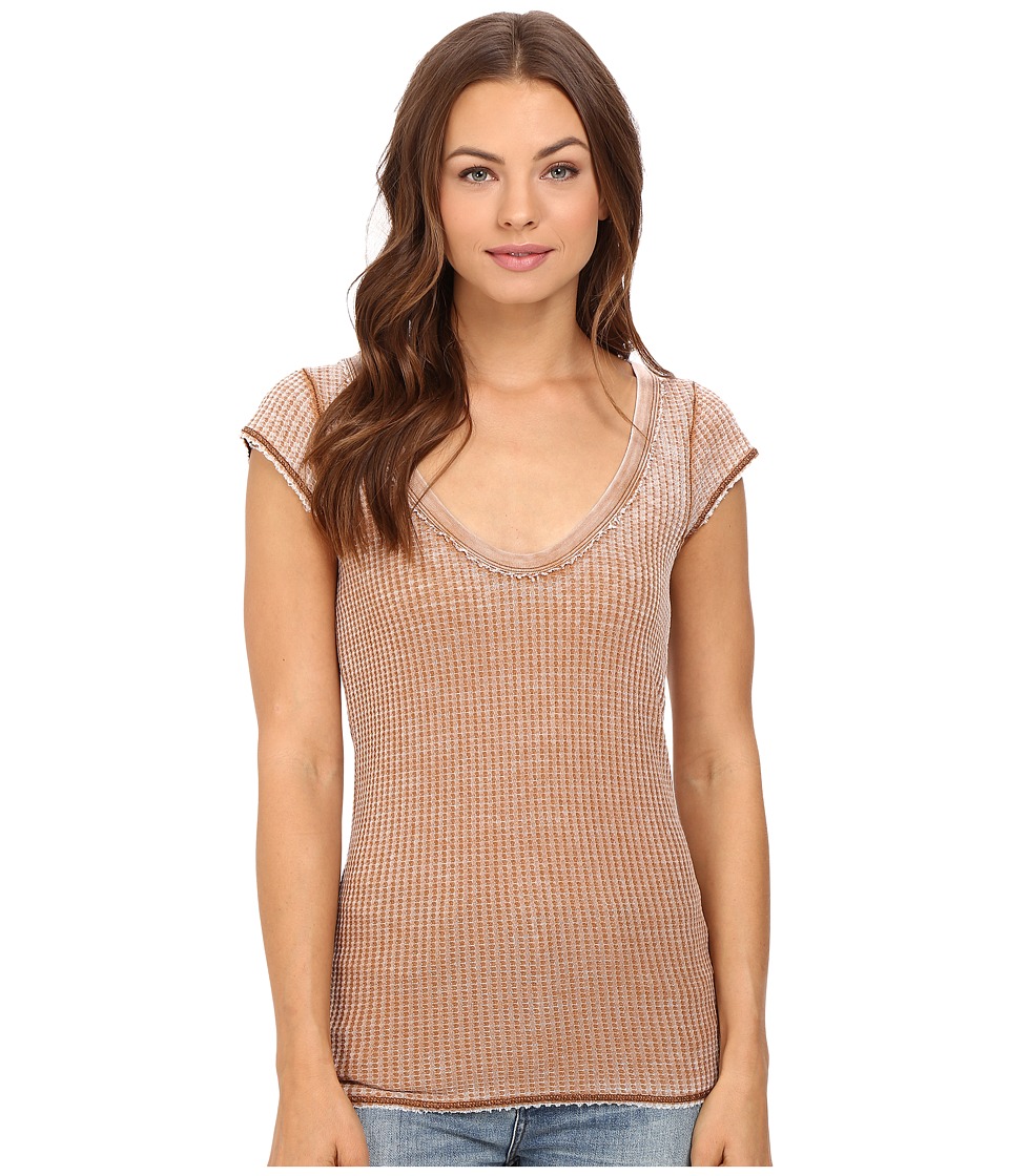 Free People Arthur Waffle Tee (Brown) Women