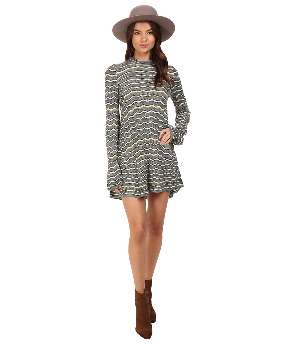 Free People Ziggy Sweater Dress (Blue Combo) Women