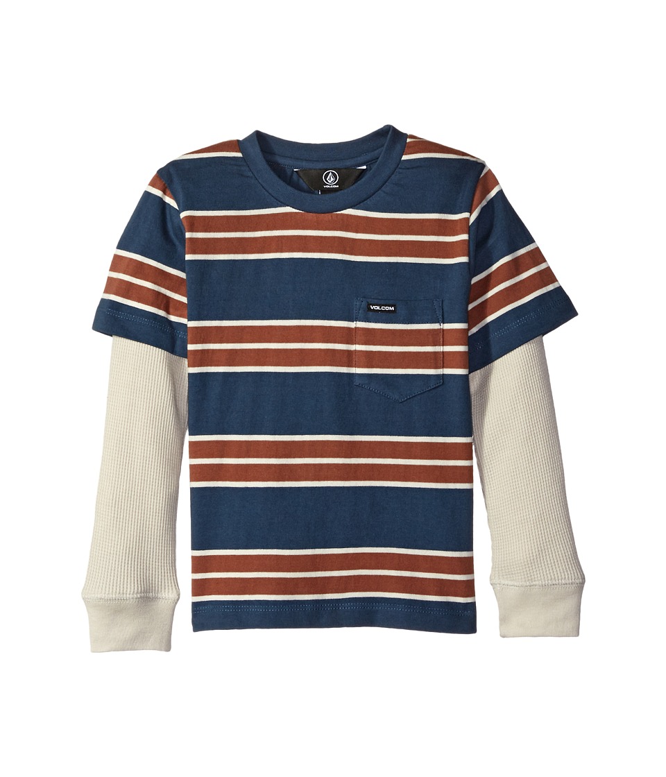 Volcom Kids - Pacific Long Sleeve Shirt (Toddler/Little Kids) (Air Force Blue) Boy