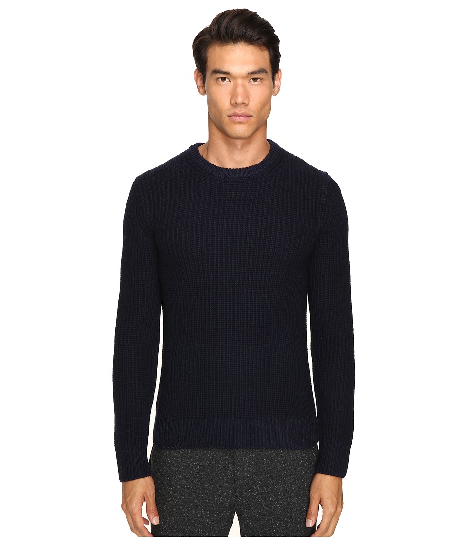 Todd Snyder Heavy Stitch Garment Dyed Merino Crew Sweater (Navy) Men