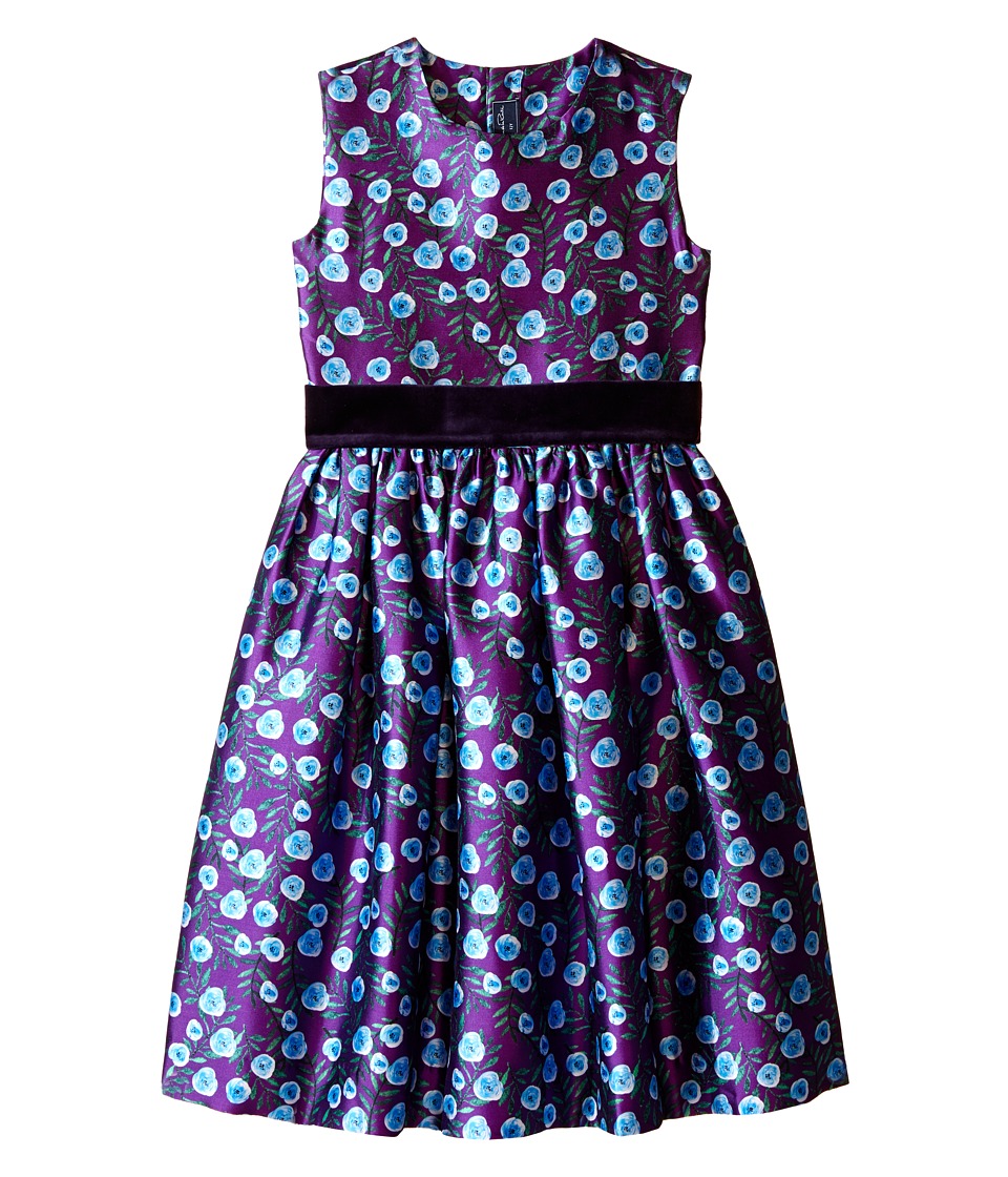 Oscar de la Renta Childrenswear Petite Roses Mikado Party Dress (Toddler/Little Kids/Big Kids) (Ultraviolet) Girl