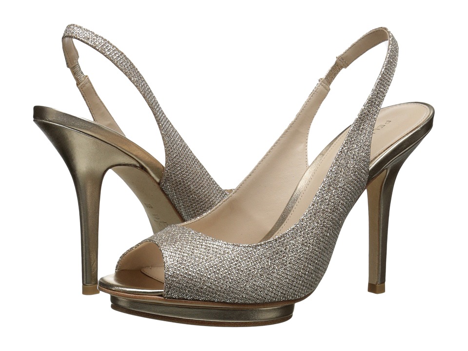 Pelle Moda Rivka (Platinum Gold Metallic Textile) High Heels