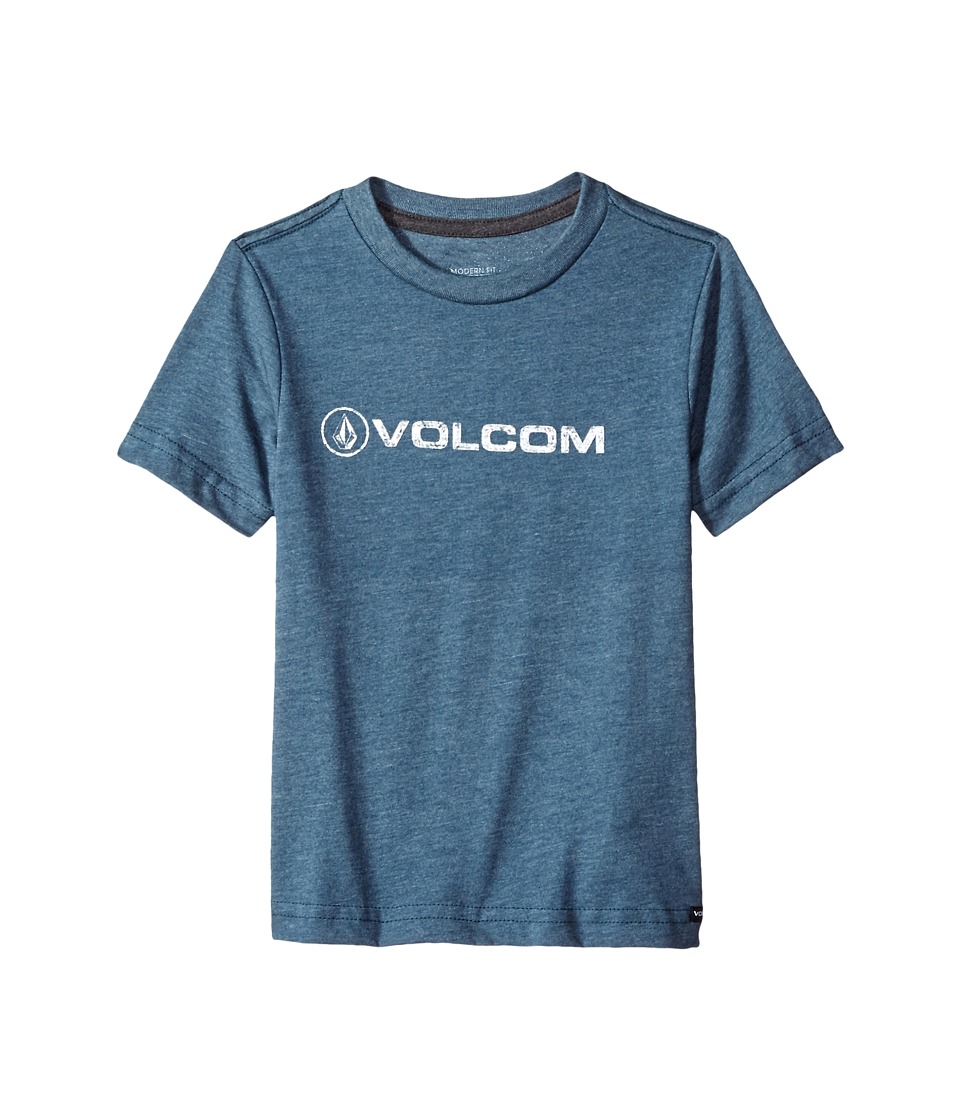 Volcom Kids - Euro Pencil Short Sleeve Tee (Toddler/Little Kids) (Air Force Blue) Boy