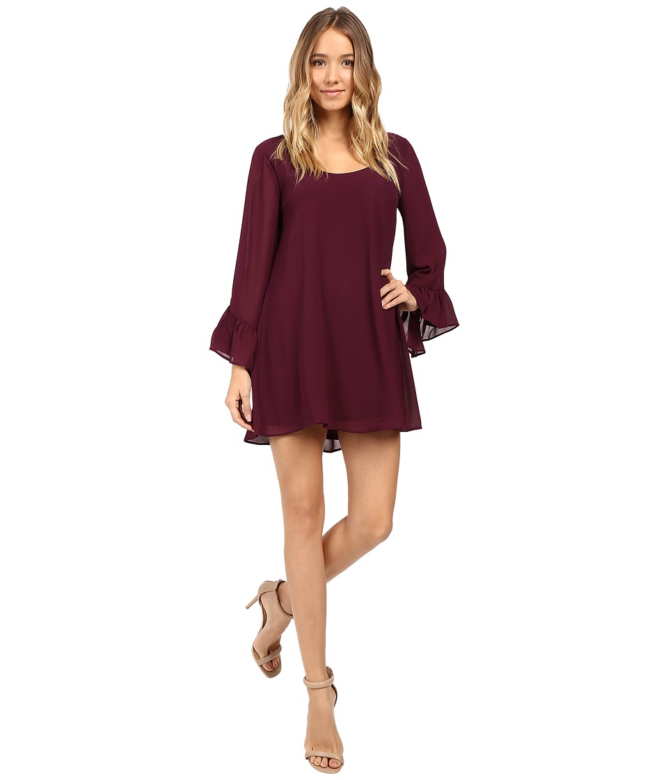 Show Me Your Mumu Boomerang Low Back Dress (Dark Plum Chiffon) Women
