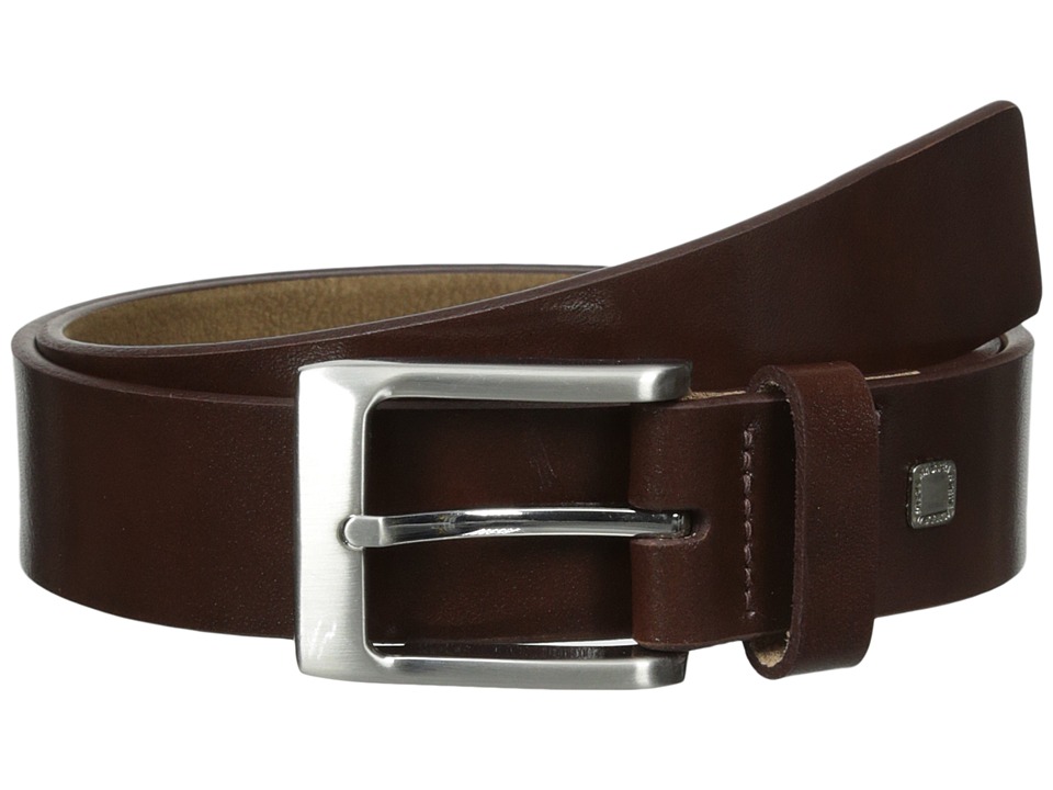 Steve Madden 35mm Burnished Leather Belt (Brown) Men