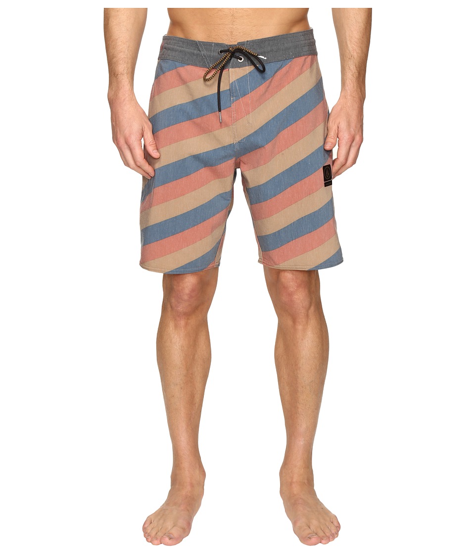 Volcom Stripey Slinger 19 Boardshorts (Burnt Khaki) Men