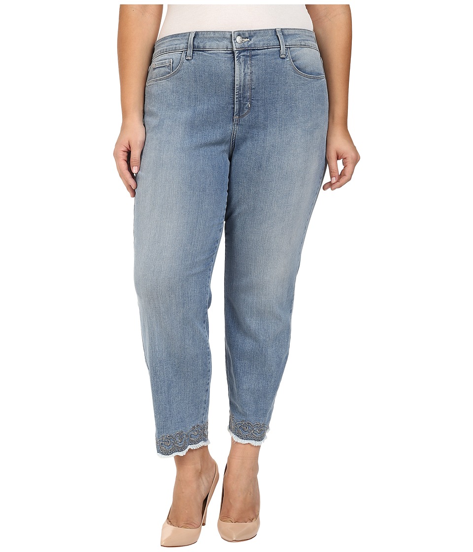 NYDJ Plus Size Plus Size Clarissa Ankle Jeans with Embroidered Hem in Parker (Parker) Women