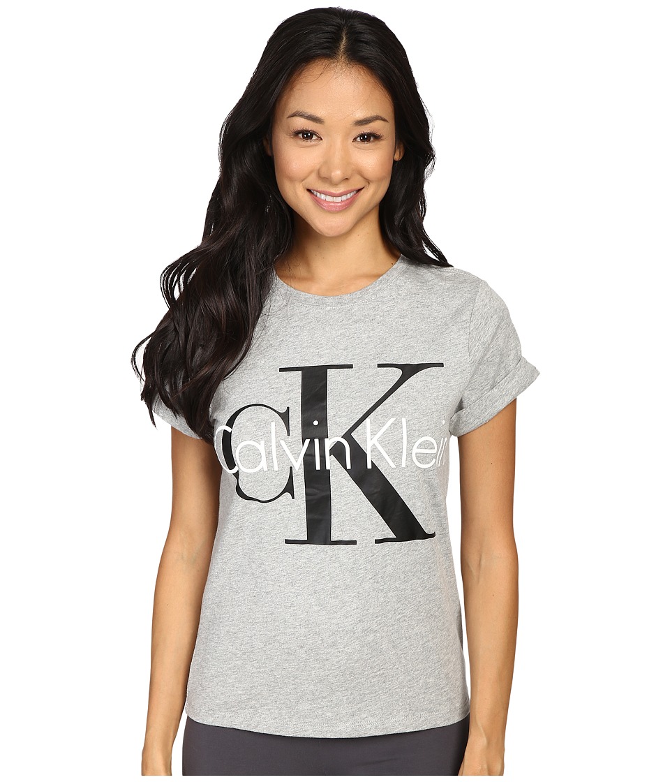 Calvin Klein Underwear - Retro Short Sleeve Crew Neck Top (Grey Heather) Women