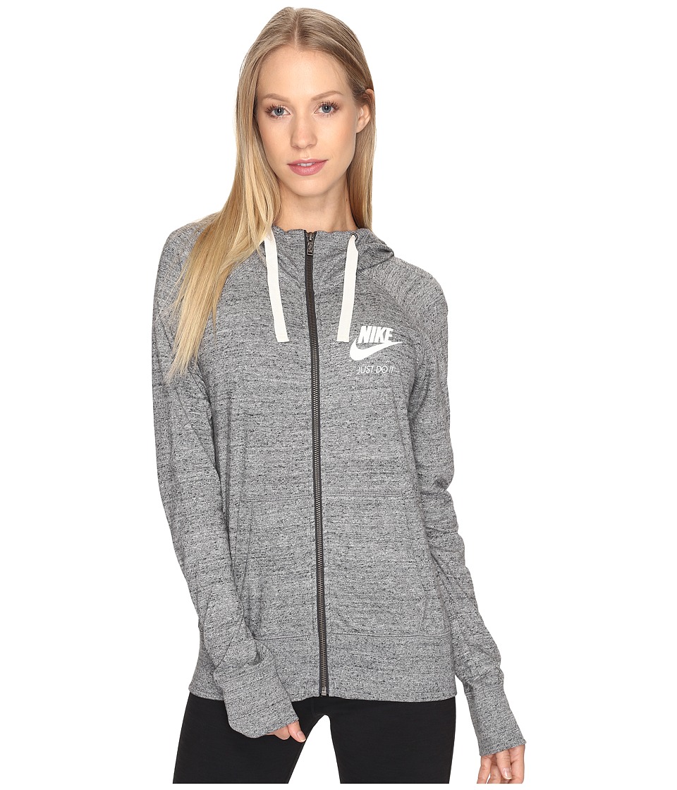 Nike Gym Vintage Full Zip Hoodie (Carbon Heather/Sail) Women