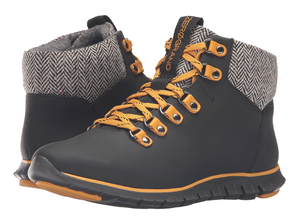 Cole Haan Zerogrand Hiker Boot (Black Leather/Natural Tweed/Black) Women