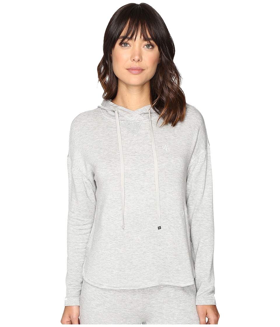 LAUREN Ralph Lauren Lounge Hooded Sweatshirt (Heather Grey) Women