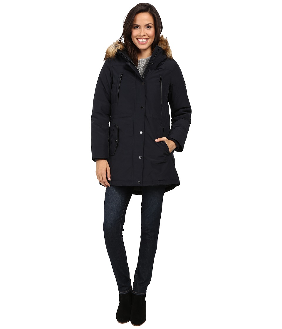 MICHAEL Michael Kors Down w/ Fur Trim Hood M822170T (Navy) Women