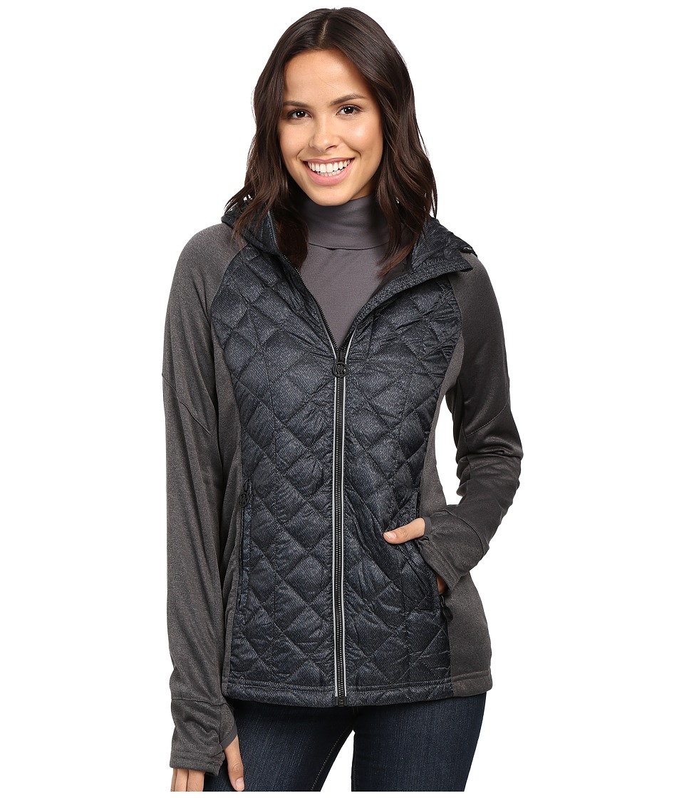 MICHAEL Michael Kors Short Diamond Quilt Down w/ Knit Sleeves MA820286T (Black) Women