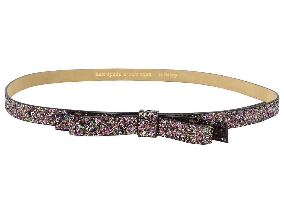 Kate Spade New York 5/8 Glitter Classic Bow Belt (Multi) Women