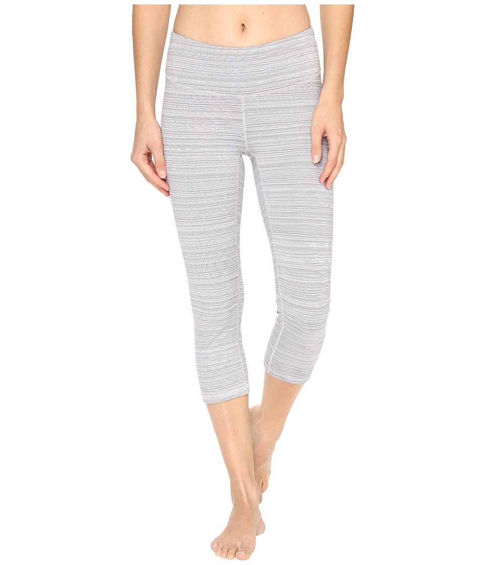Lucy Studio Hatha Capri Leggings (Silver Filigree Half Tone Stripe) Women