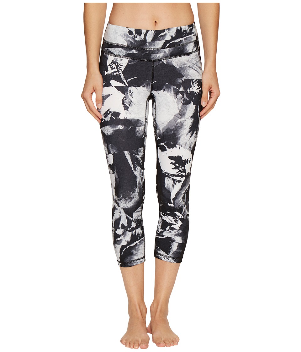 Lucy Studio Hatha Capri Leggings (Lucy Black Abstract Floral Print) Women