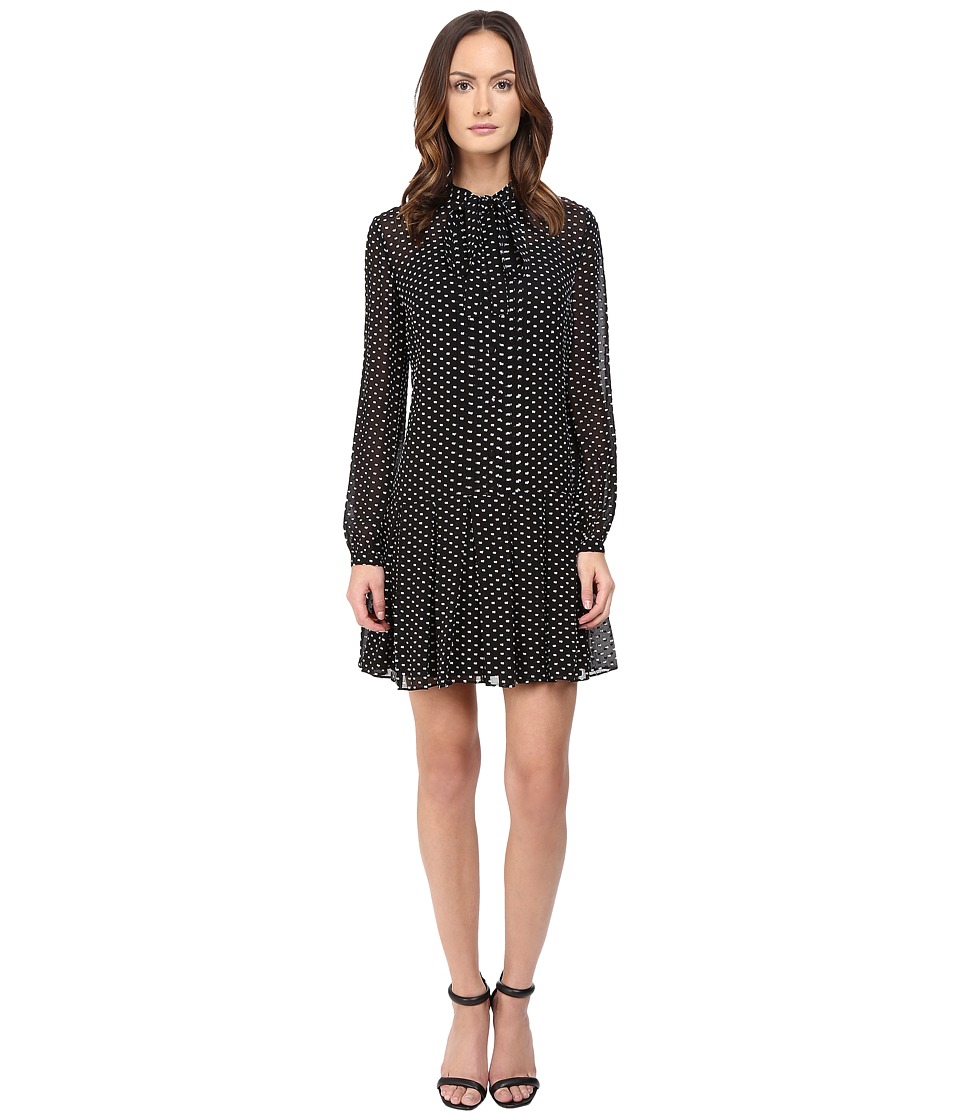 McQ Pintuck Pussybow Dress (Black) Women