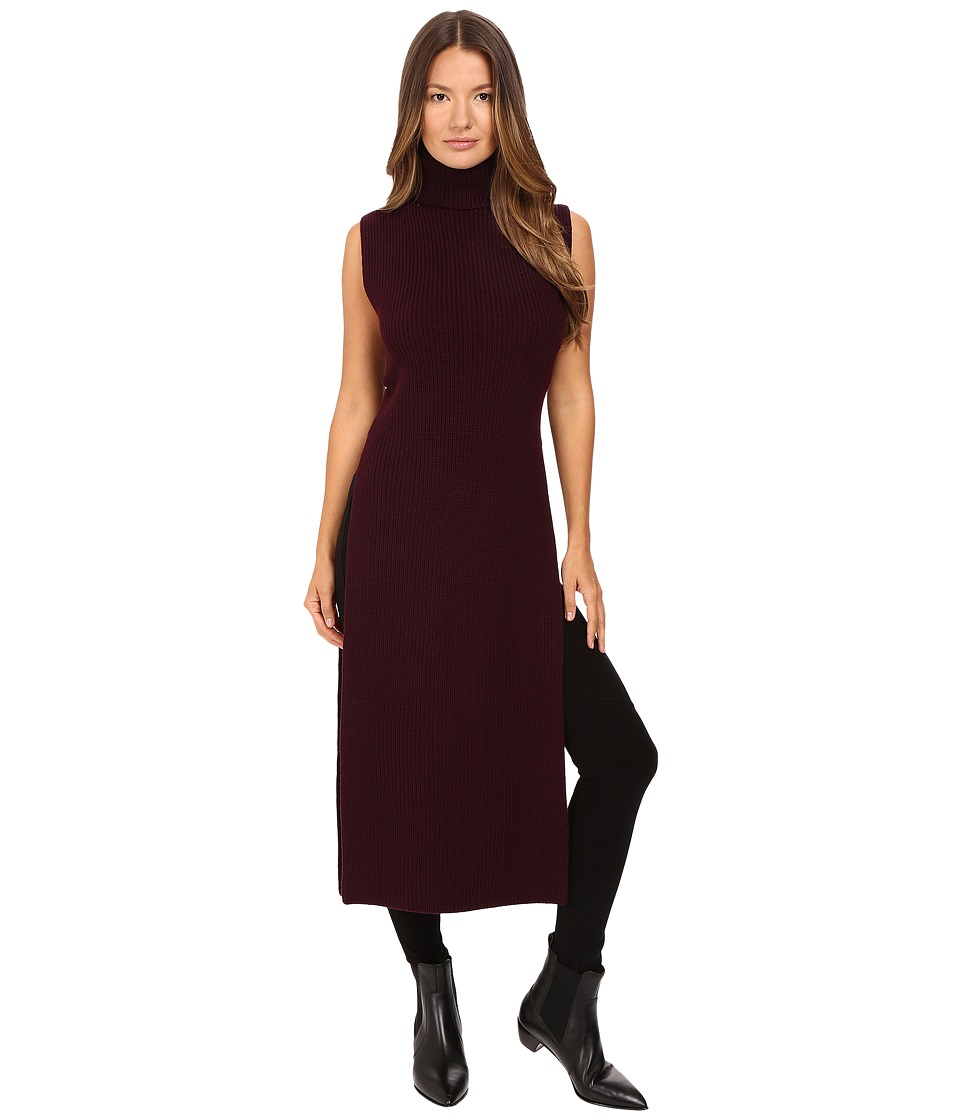 McQ Multi Gauge Long Dress (Burgundy) Women