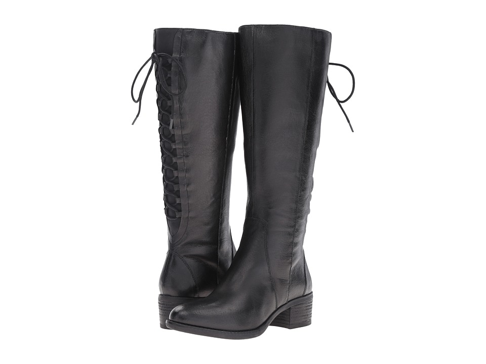 Steve Madden Laceup Wide (Black Leather) Women