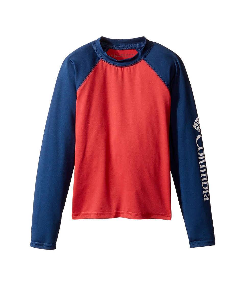 Columbia Kids Mini Breakertm Long Sleeve Rashguard (Little Kids/Big Kids) (Sunset Red/Carbon) Boy