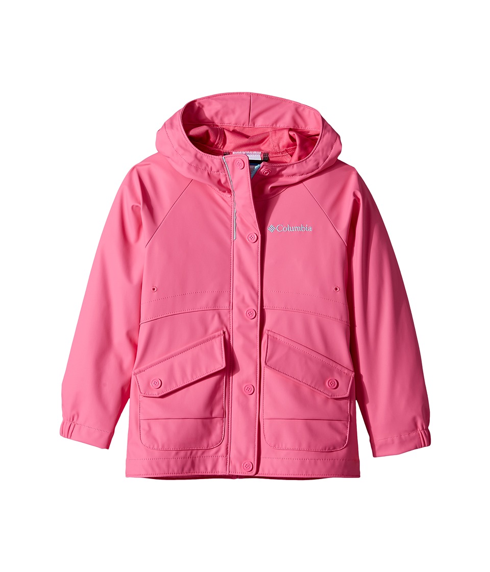 Columbia Kids Ponder Yonder Rain Slicker (Little Kids/Big Kids) (Wild Geranium/Clear Blue) Girl