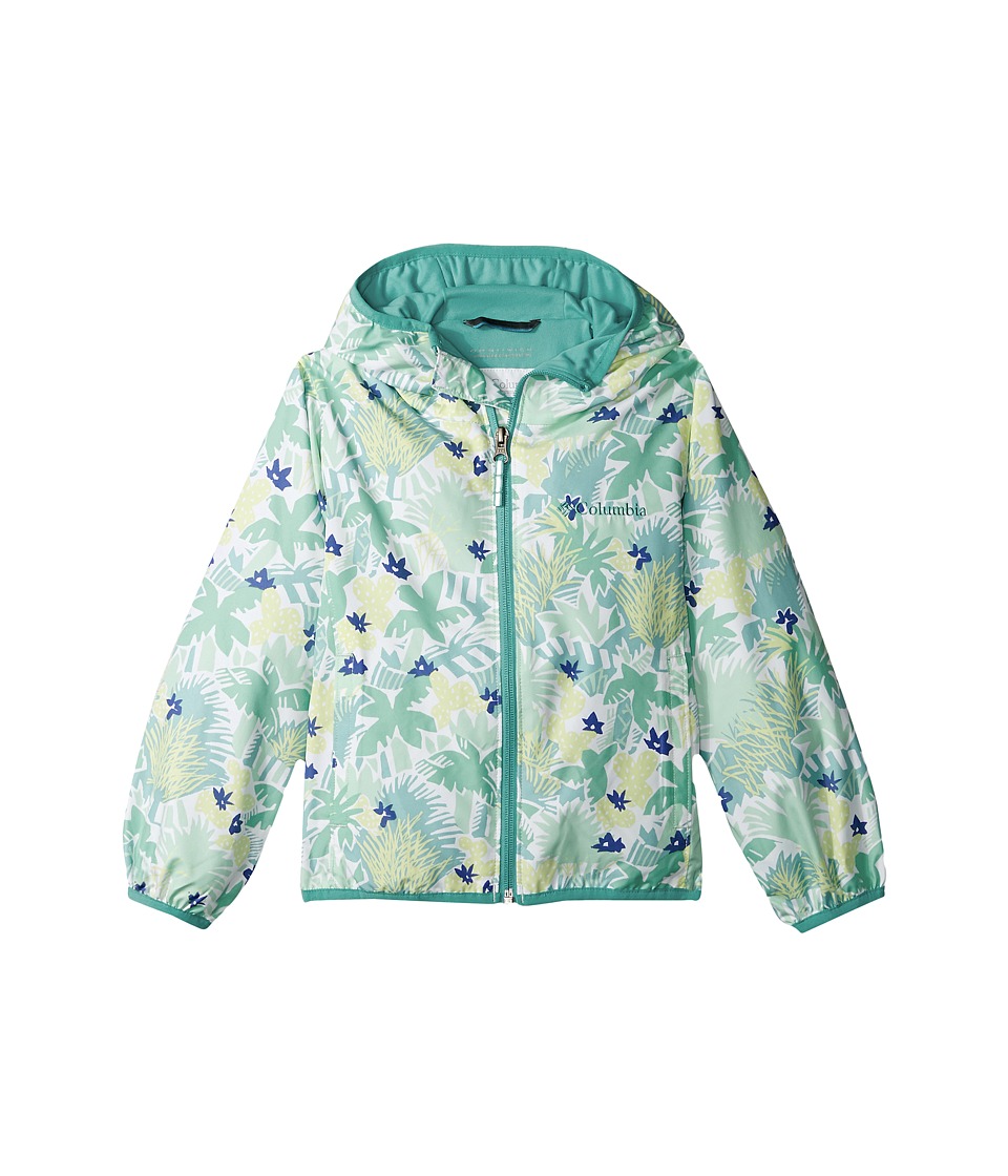 Columbia Kids Pixel Grabbertm II Wind Jacket (Little Kids/Big Kids) (Sea Ice Cactus Print/Miami) Girl