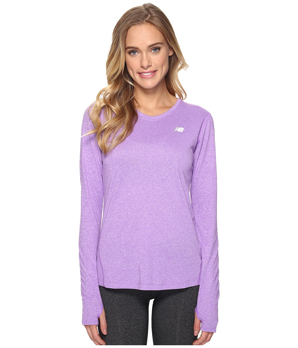 New Balance Heathered Long Sleeve Shirt (Alpha Violet Heather) Women