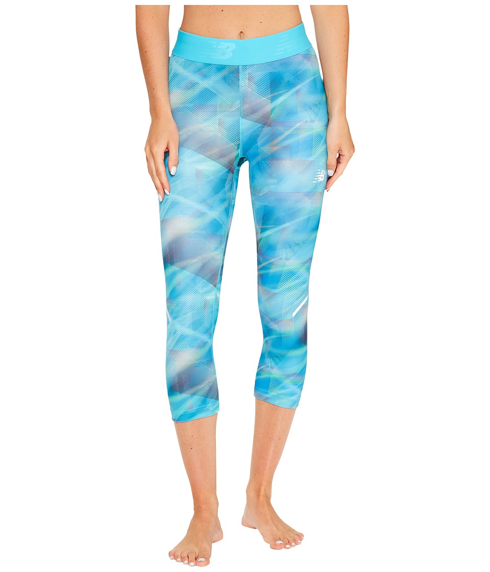 New Balance Printed Accelerate Capris (Cosmic Plaid) Women