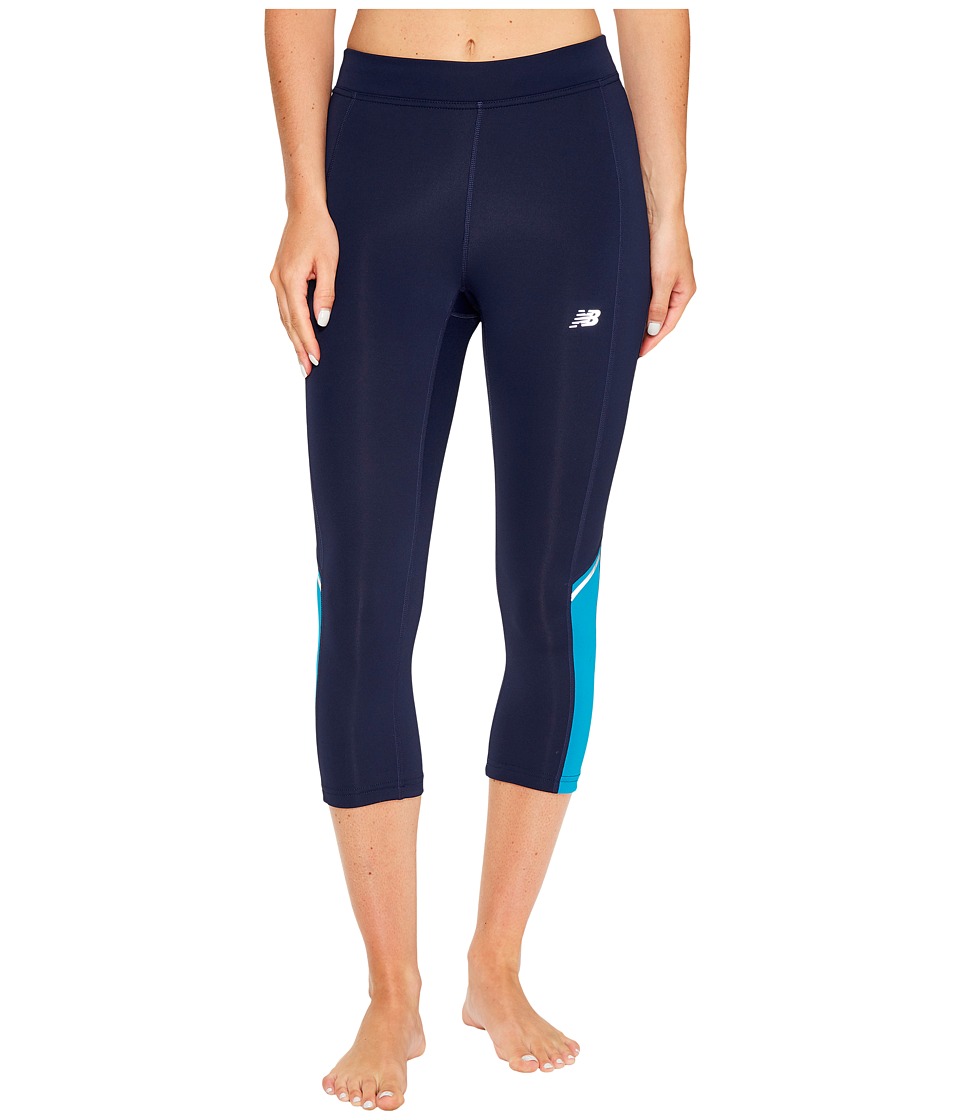 New Balance Accelerate Capris (Deep Ozone Blue) Women