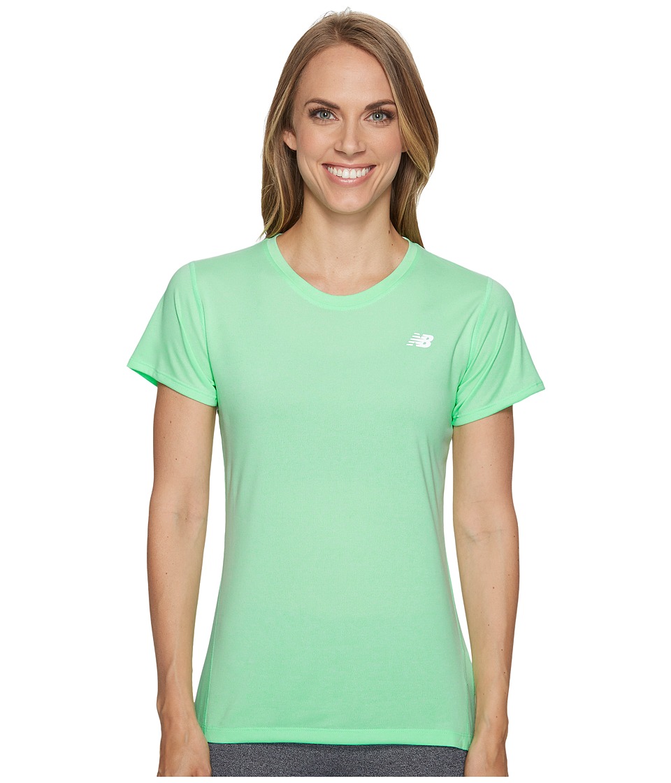 New Balance Heathered Short Sleeve Tee (Agave Heather) Women