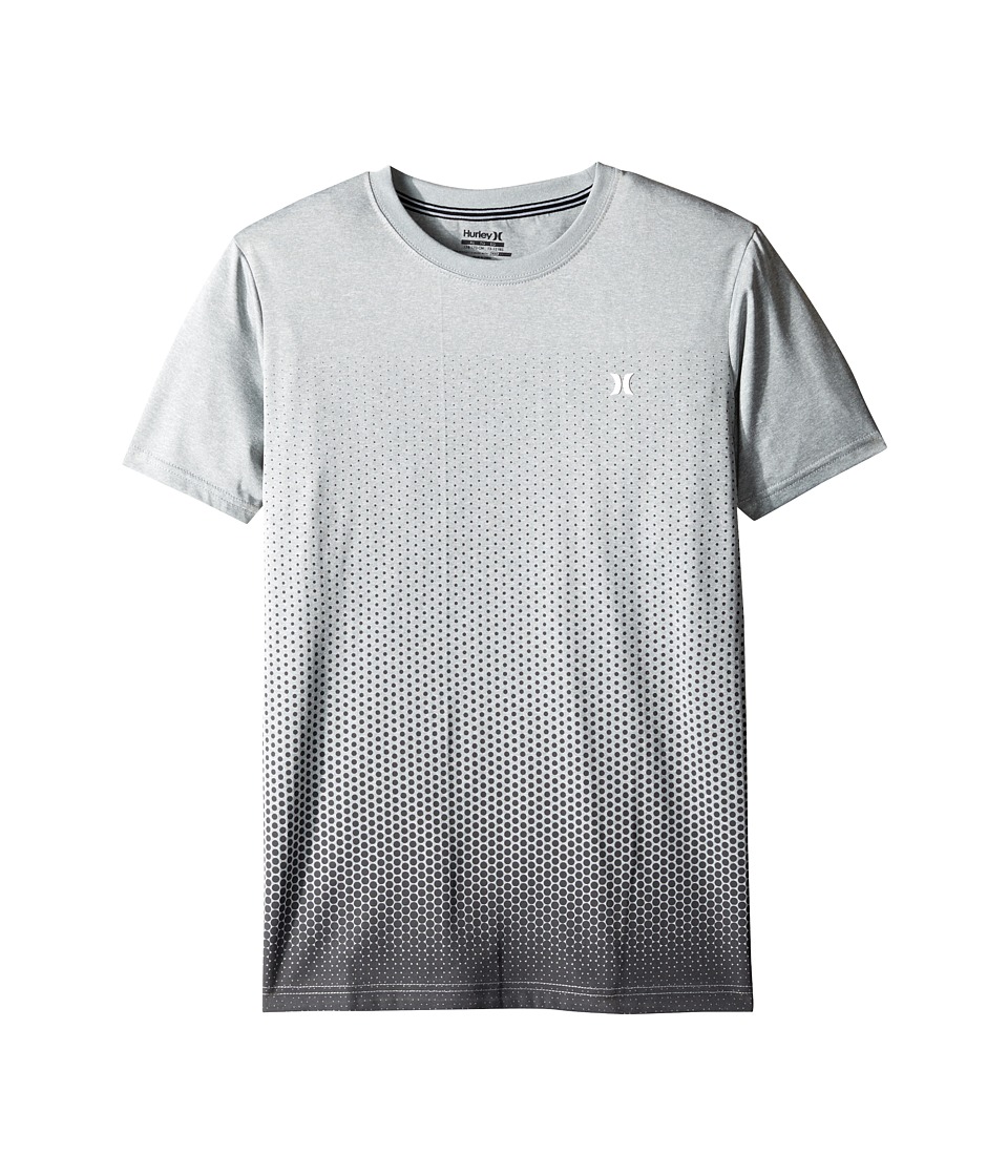 Hurley Kids Drifit Ombre Dot Tee (Big Kids) (Dark Grey Heather) Boy