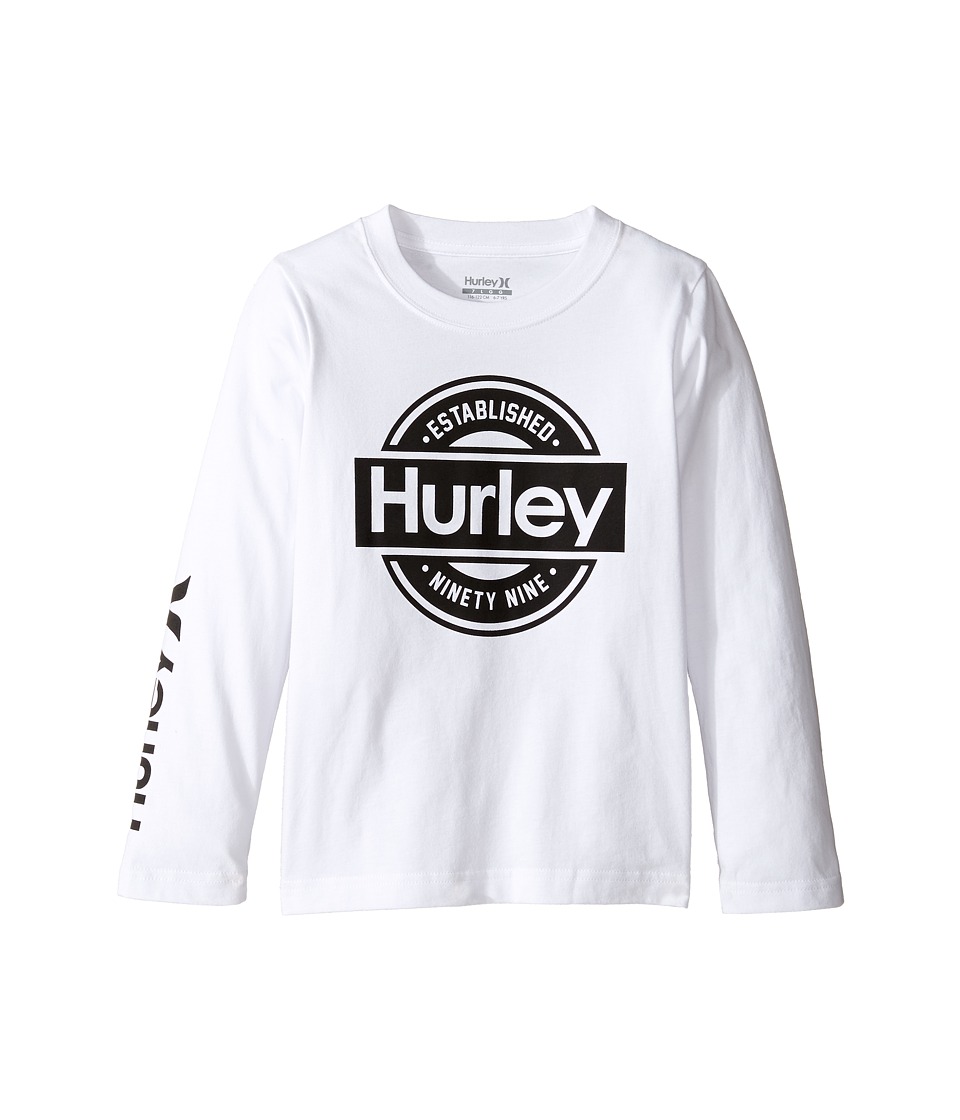 Hurley Kids Long Sleeve Tee (Little Kids) (White) Boy